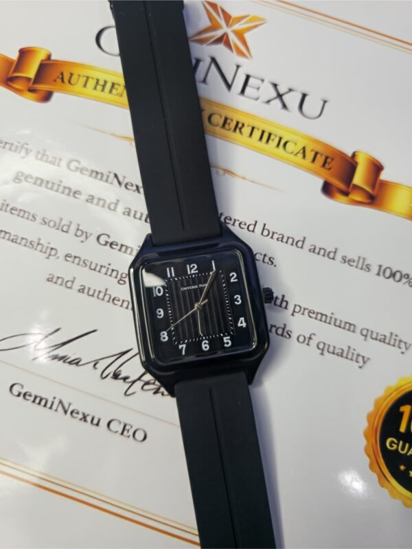 Universe Point Square Design Silicone Straps Watch (Imported)