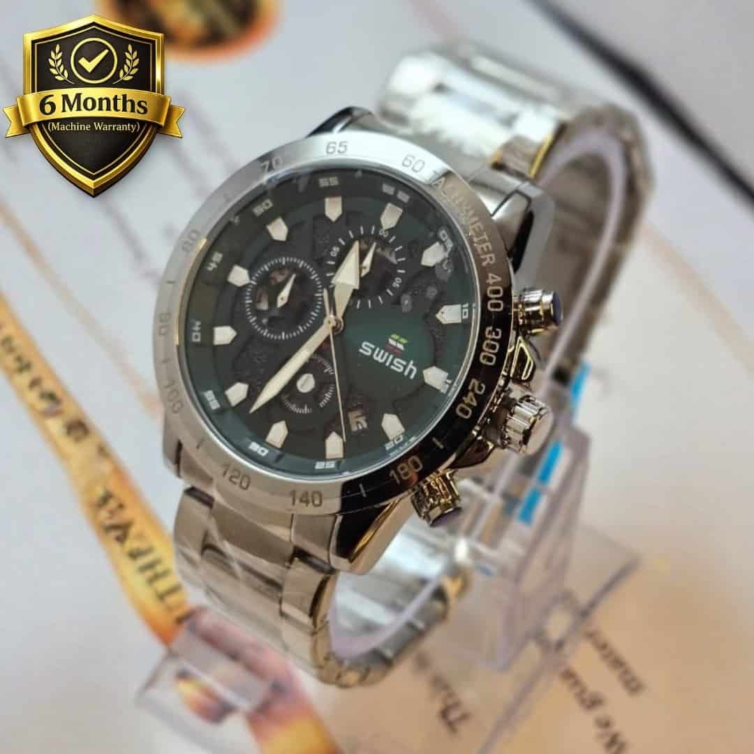 SWISH Luxury Waterproof Steel Watche for Men Fashion Sports Chronograph Working