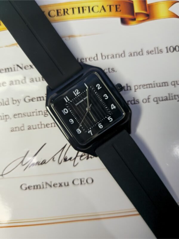 Universe Point Square Design Silicone Straps Watch (Imported)