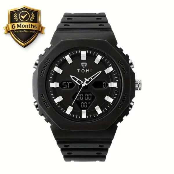 TOMI T-217 Dual Time Sports Watch Comfortable Straps WR