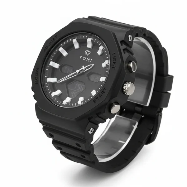 TOMI T-217 Dual Time Sports Watch Comfortable Straps WR