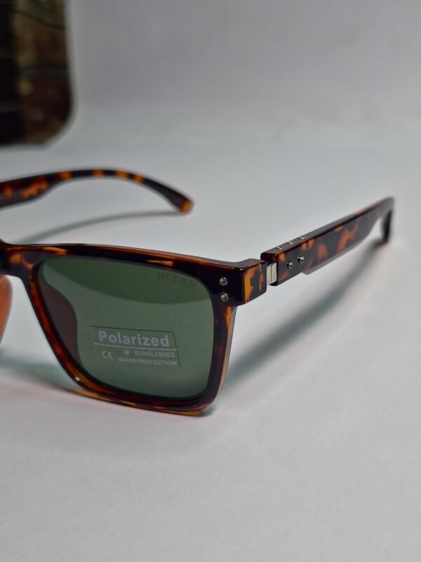 DITA Square Wayfarer Sunglasses – Premium Tortoise Shell Frame with Polarized Bottle Green Lenses