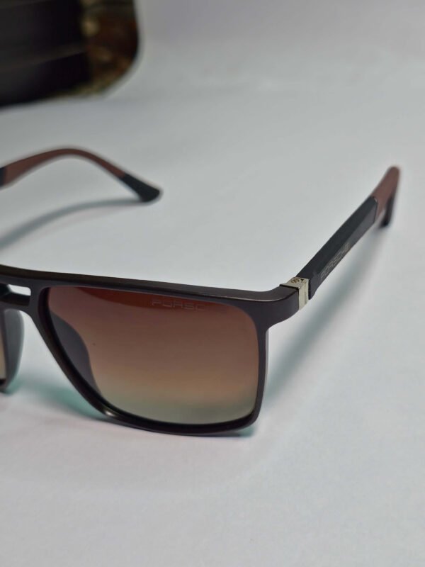 Porsche Design P’8000 Square Navigator Sunglasses – Matte Coffee Frame with Brown Gradient Lenses