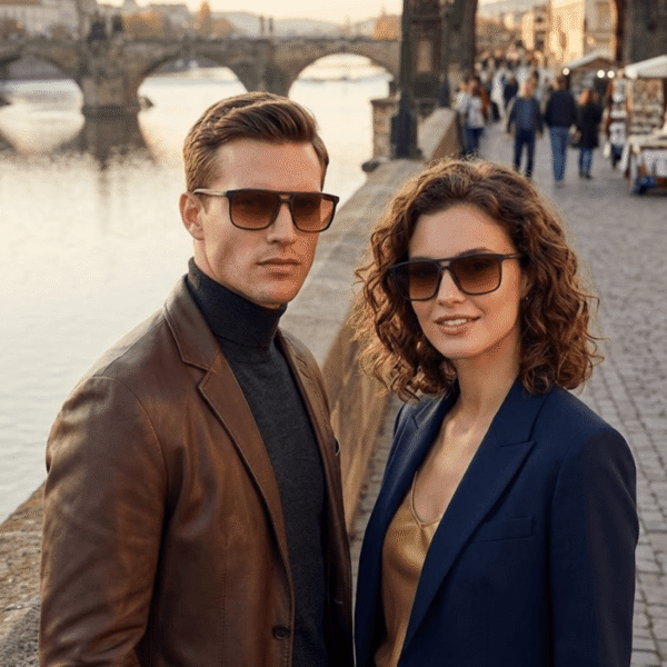 Porsche Design P’8000 Square Navigator Sunglasses – Matte Coffee Frame with Brown Gradient Lenses