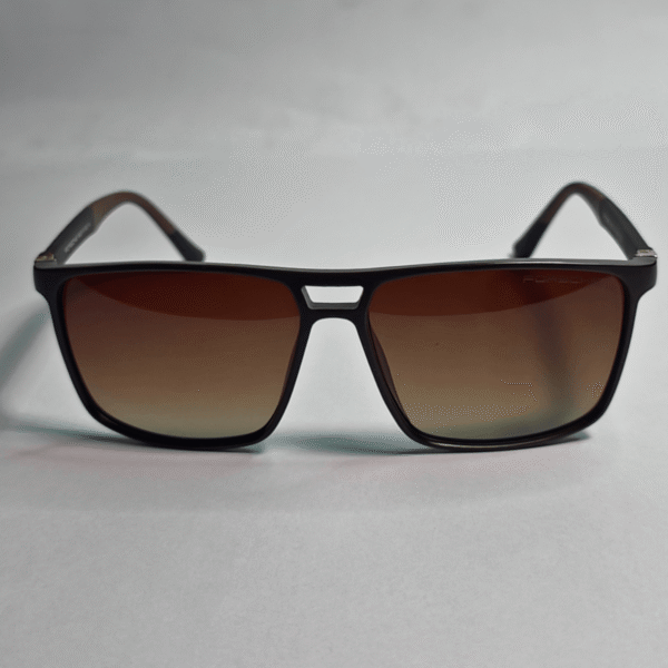 Porsche Design P’8000 Square Navigator Sunglasses – Matte Coffee Frame with Brown Gradient Lenses