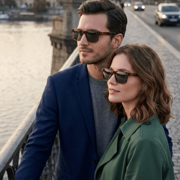 DITA Square Wayfarer Sunglasses – Premium Tortoise Shell Frame with Polarized Bottle Green Lenses